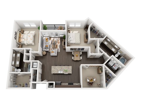 B9 floor plan at Civic at Frisco Square Apartments, Frisco, TX, 75034